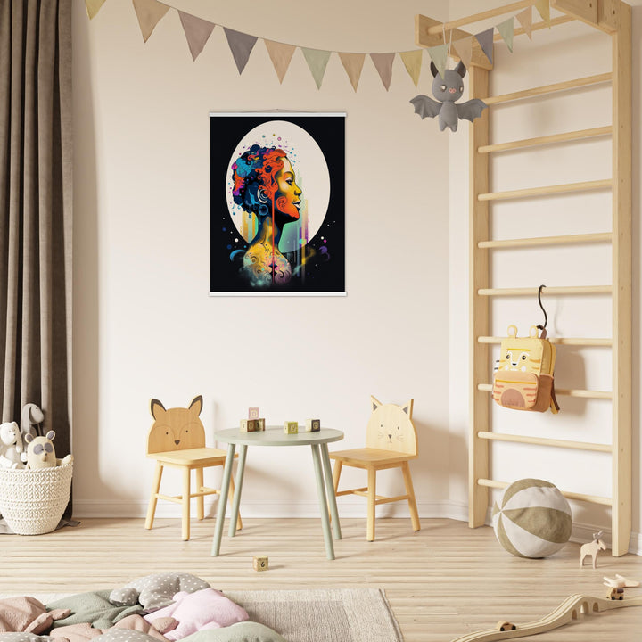 Museum-Quality Matte Paper Poster with Hanger - Colour Art Hair Girl I