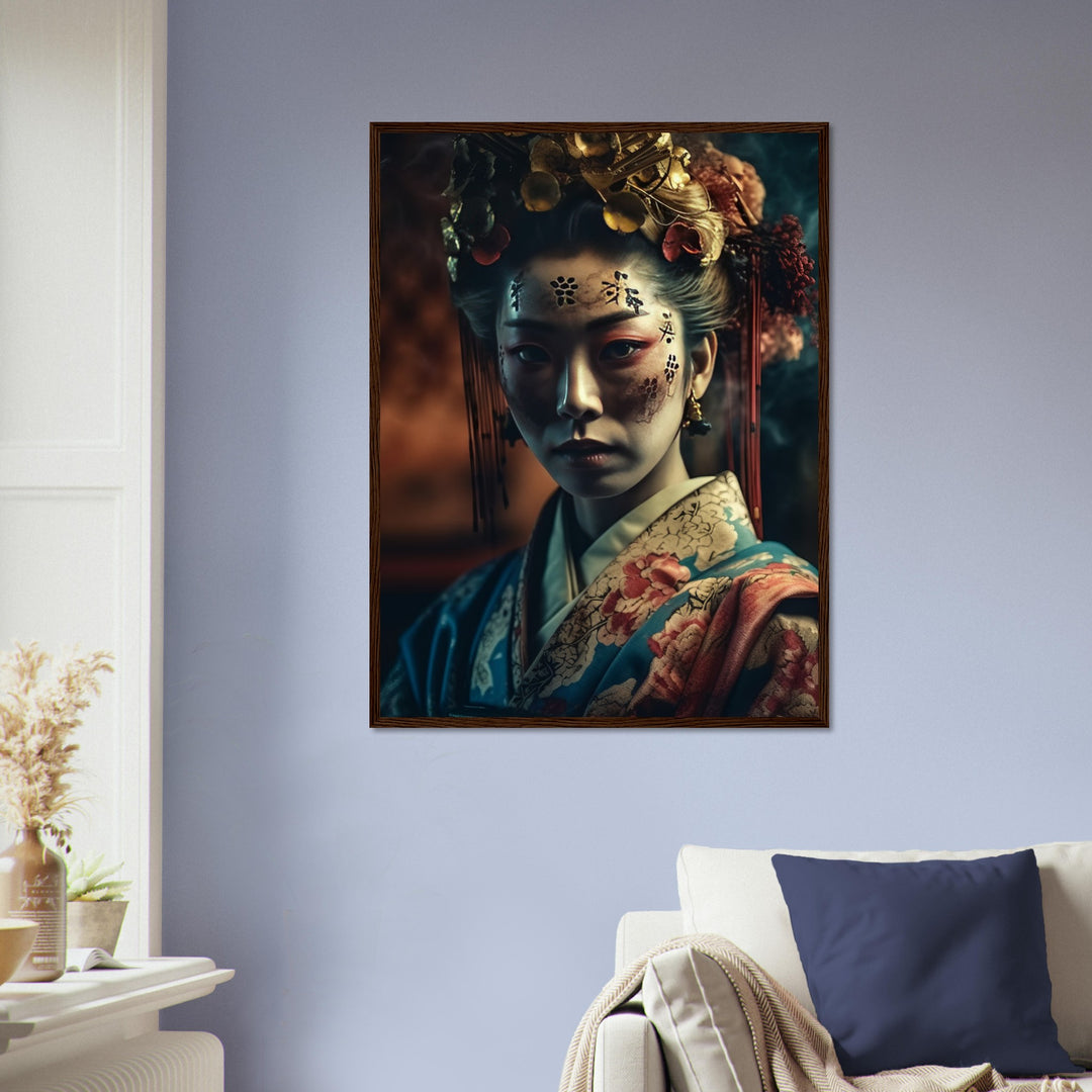 Premium Semi-Glossy Paper Wooden Framed Poster - Gaze of the Golden Geisha