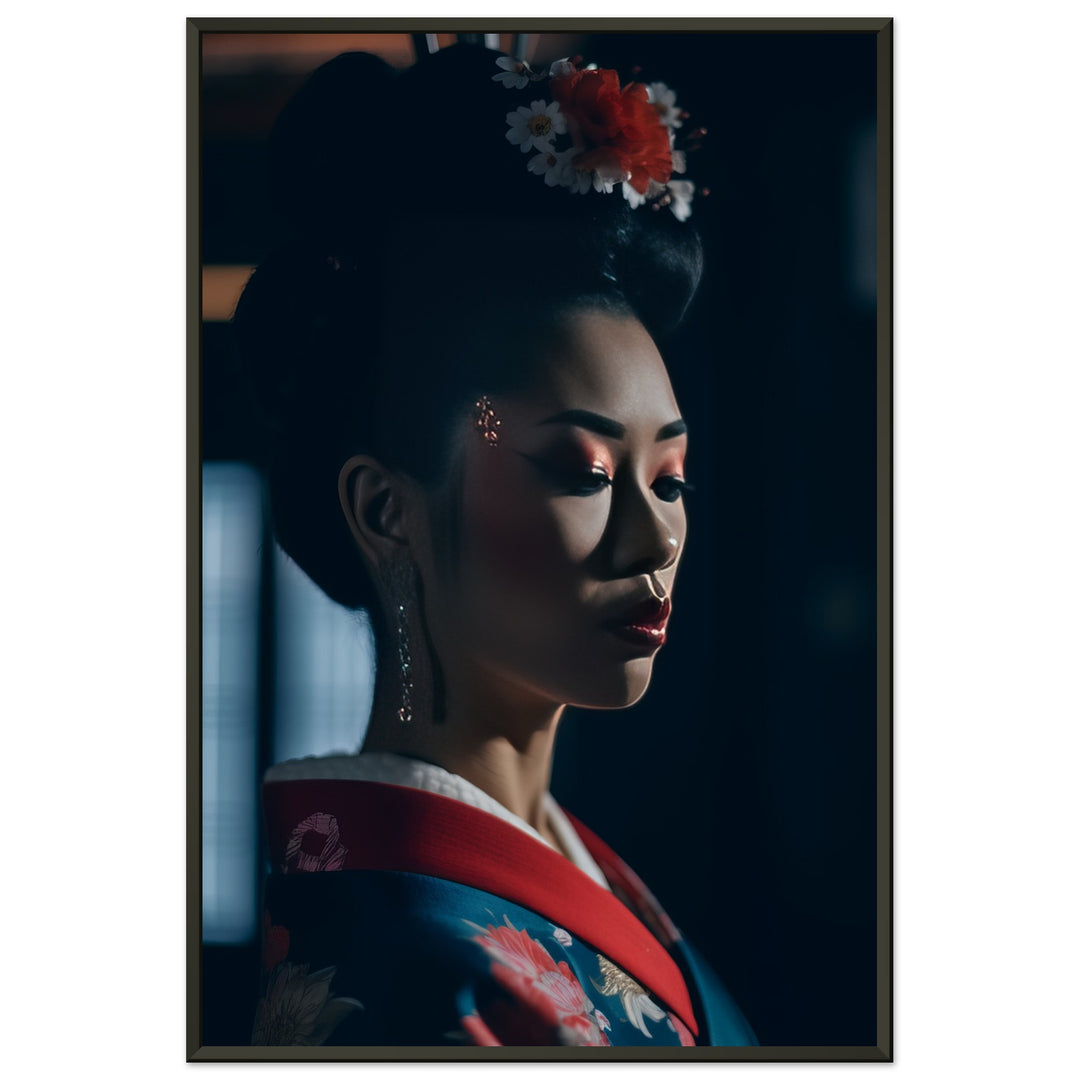 Premium Matte Paper Metal Framed Poster - Geisha's Solitude