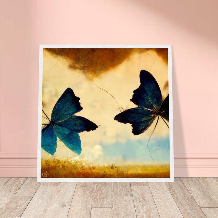 Classic Matte Paper Wooden Framed Poster - Dreaming Butterflies III