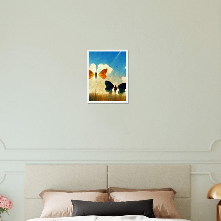 Museum-Quality Matte Paper Wooden Framed Poster - Dreaming Butterflies