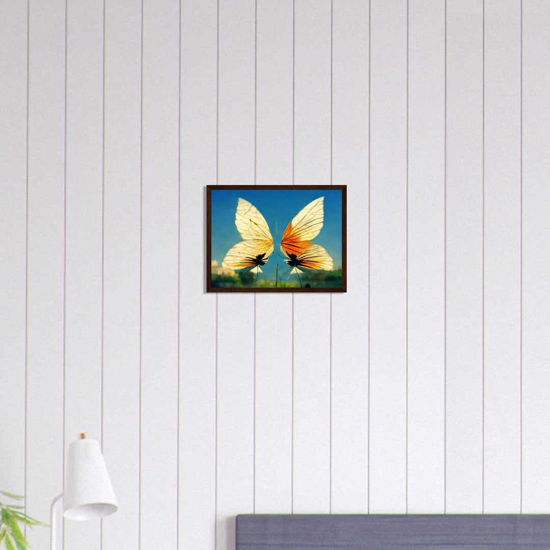 Premium Semi-Glossy Paper Wooden Framed Poster - Dreaming Butterflies II