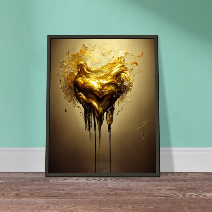 Classic Matte Paper Metal Framed Poster - Heart of Gold Melted