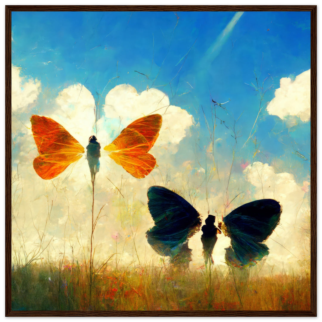 Classic Matte Paper Wooden Framed Poster - Dreaming Butterflies