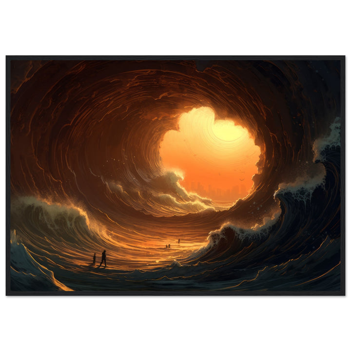 Classic Matte Paper Wooden Framed Poster - Abyssal Grotto Wave