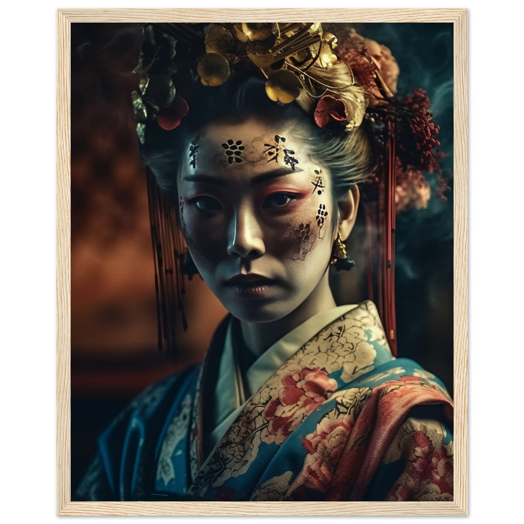 Classic Matte Paper Wooden Framed Poster - Gaze of the Golden Geisha