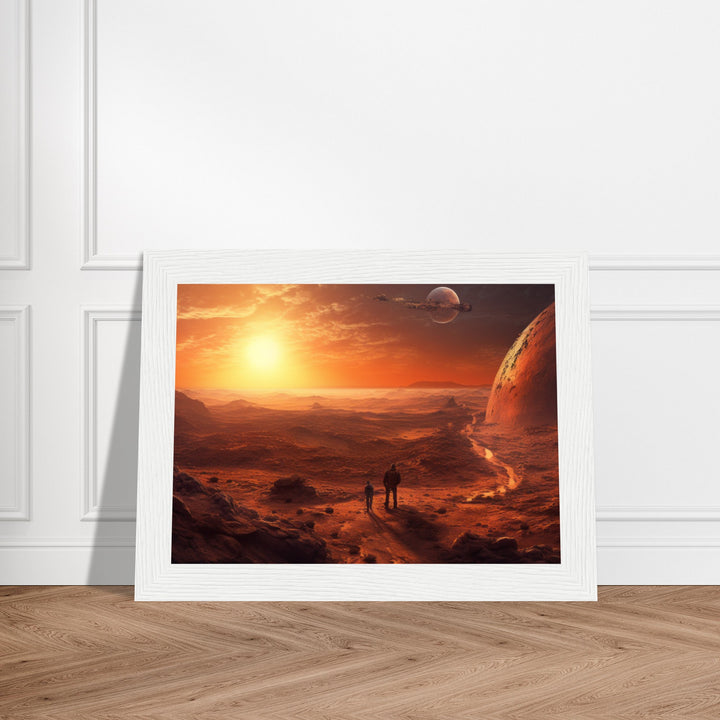 Classic Semi-Glossy Paper Wooden Framed Poster - Sunset on Mars I