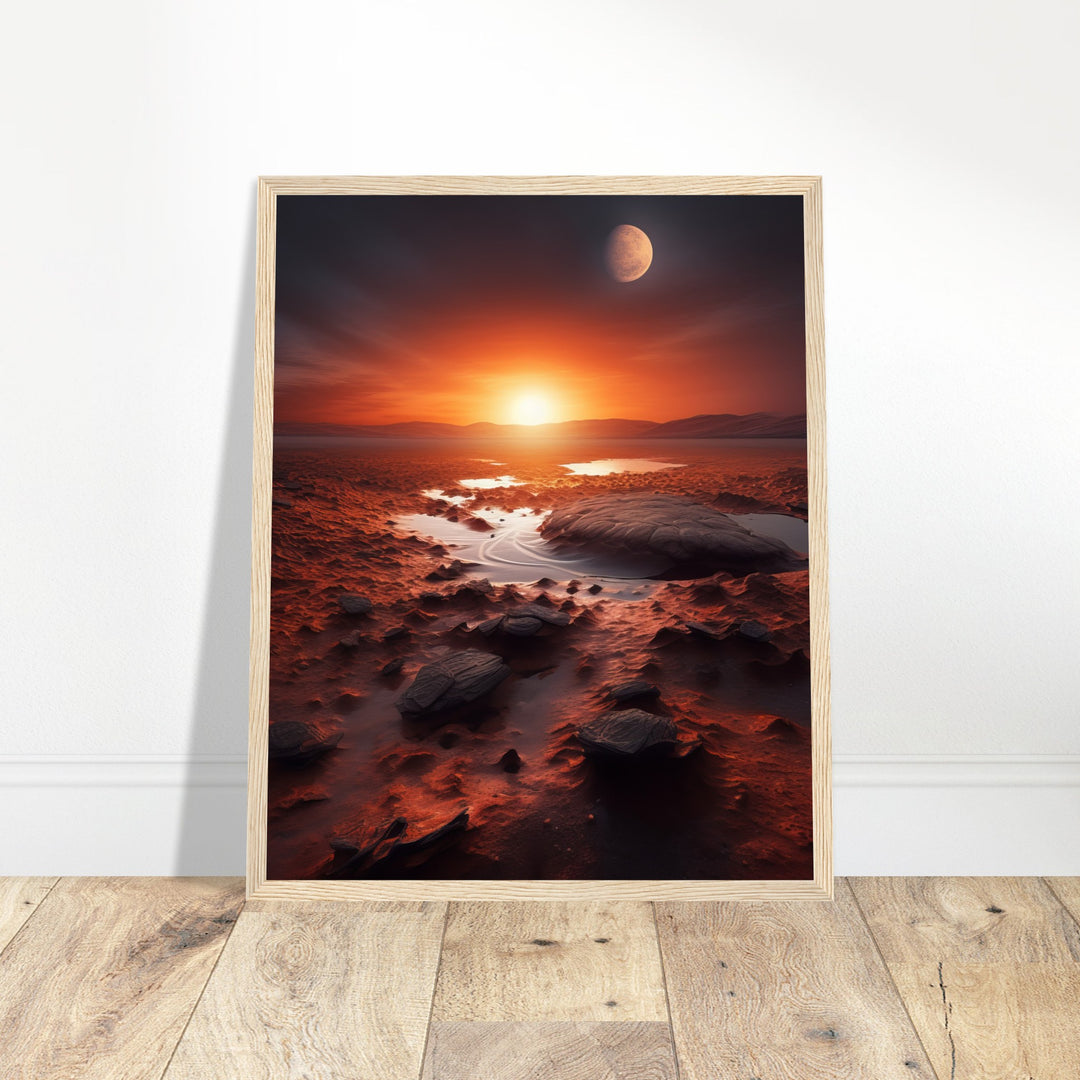 Premium Matte Paper Wooden Framed Poster - Sunset on Mars II