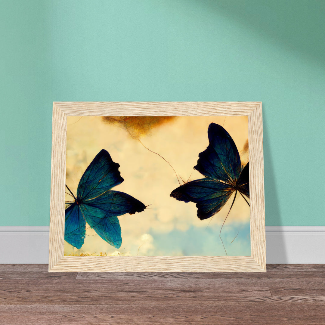 Classic Semi-Glossy Paper Wooden Framed Poster - Dreaming Butterflies III