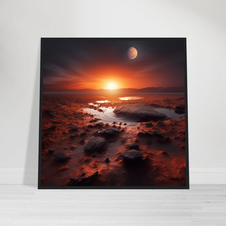 Classic Matte Paper Wooden Framed Poster - Sunset on Mars II