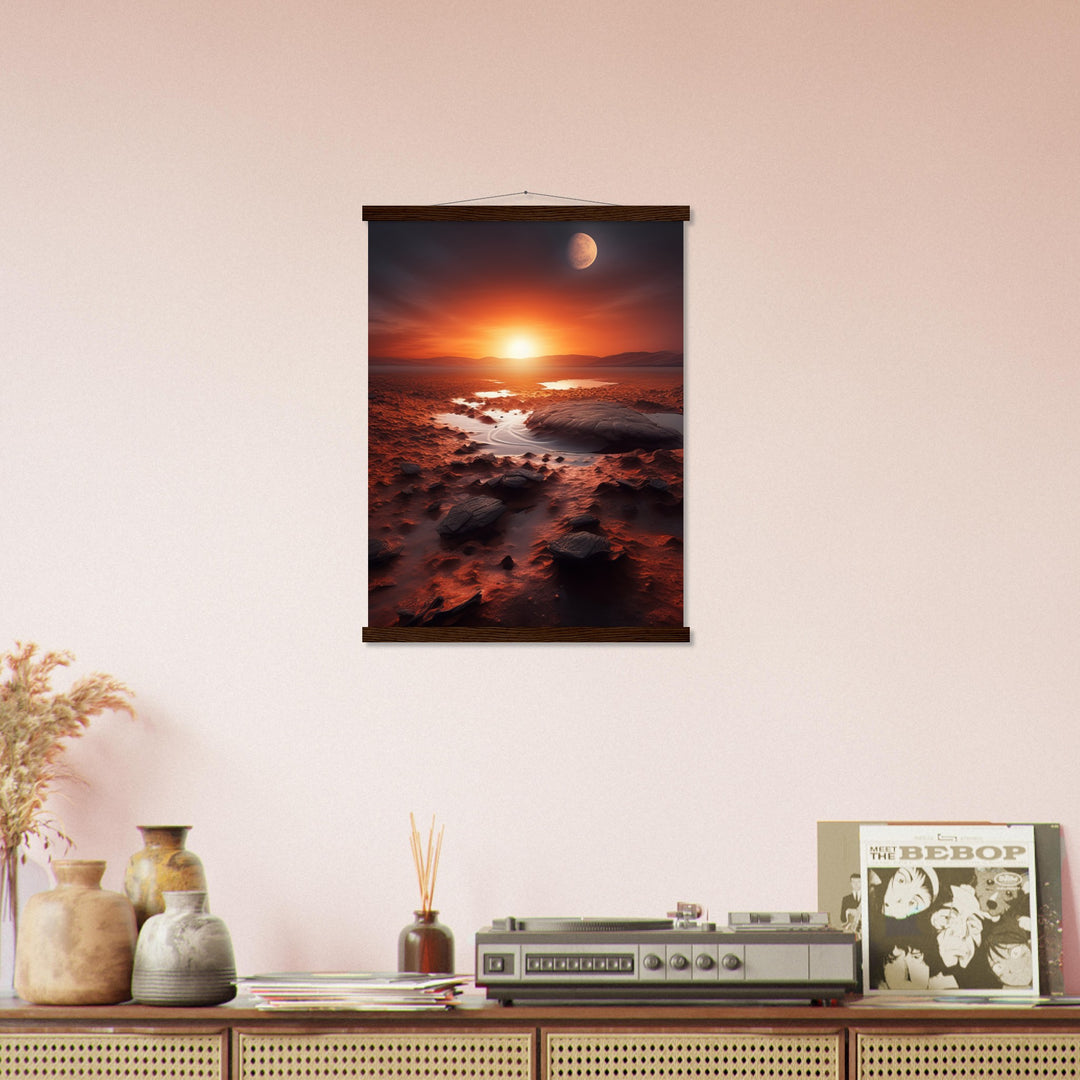 Premium Semi-Glossy Paper Poster with Hanger - Sunset on Mars II