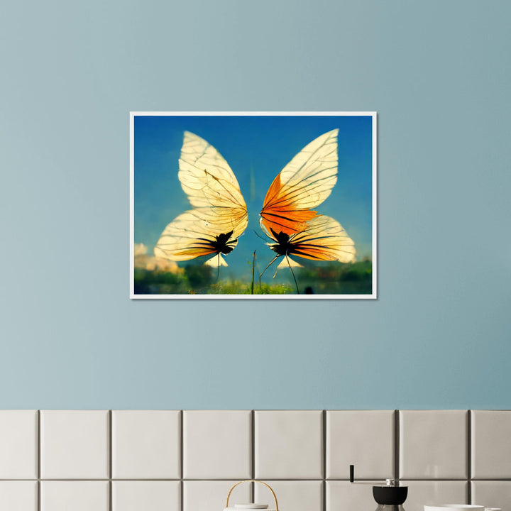 Classic Matte Paper Wooden Framed Poster - Dreaming Butterflies II