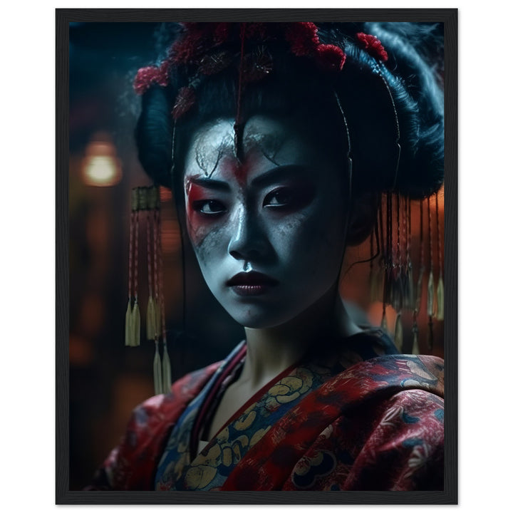 Premium Matte Paper Wooden Framed Poster - Allure of a Geisha