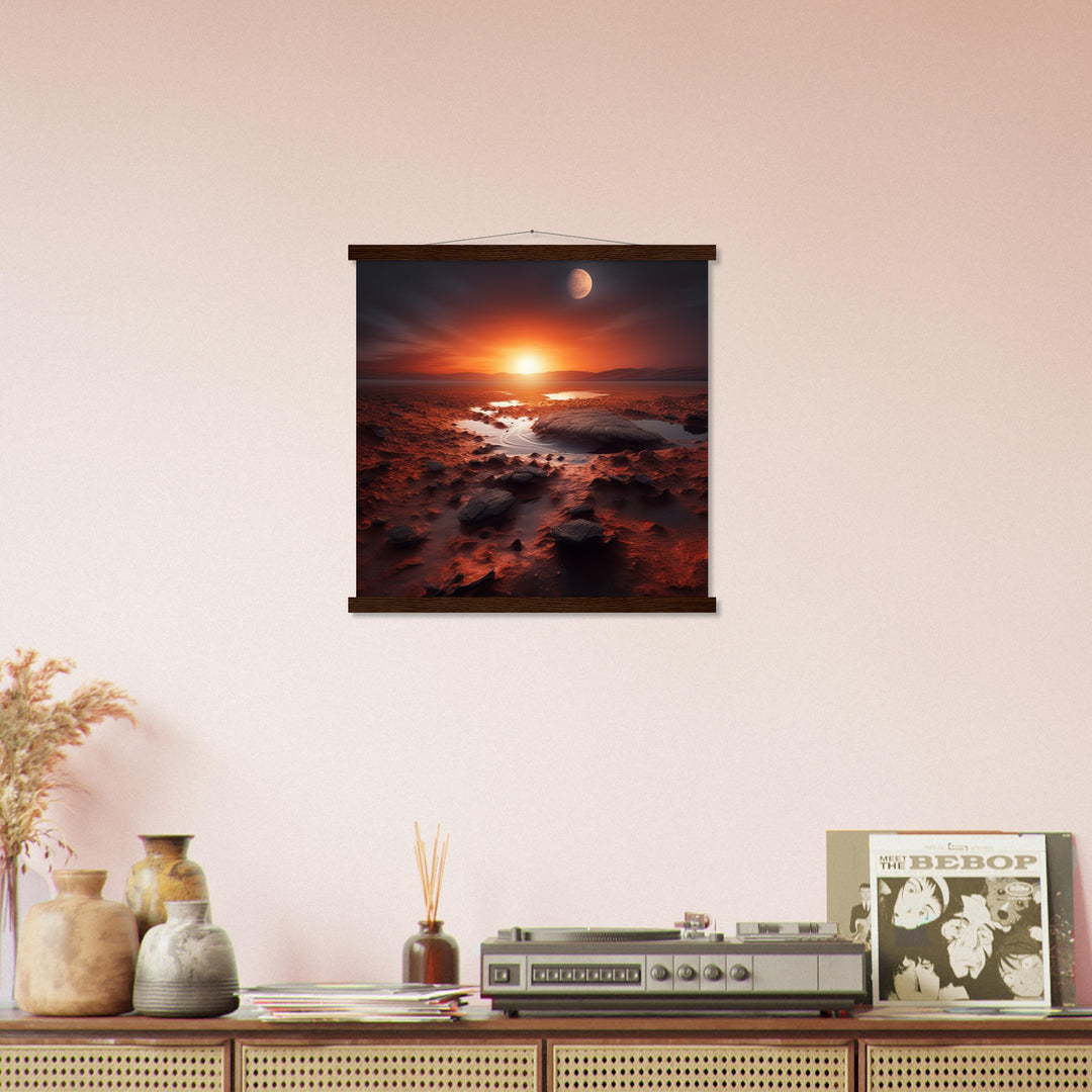 Premium Semi-Glossy Paper Poster with Hanger - Sunset on Mars II