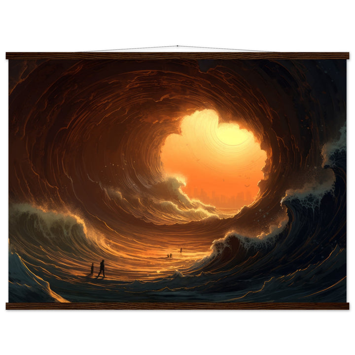 Premium Semi-Glossy Paper Poster with Hanger - Abyssal Grotto Wave