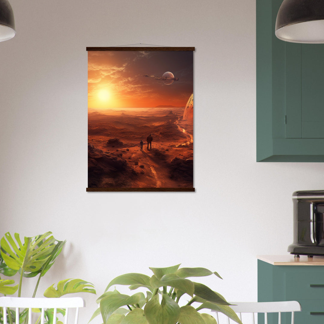 Classic Semi-Glossy Paper Poster with Hanger - Sunset on Mars I