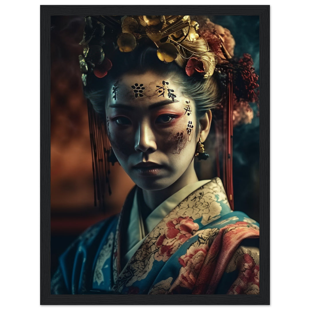 Classic Matte Paper Wooden Framed Poster - Gaze of the Golden Geisha