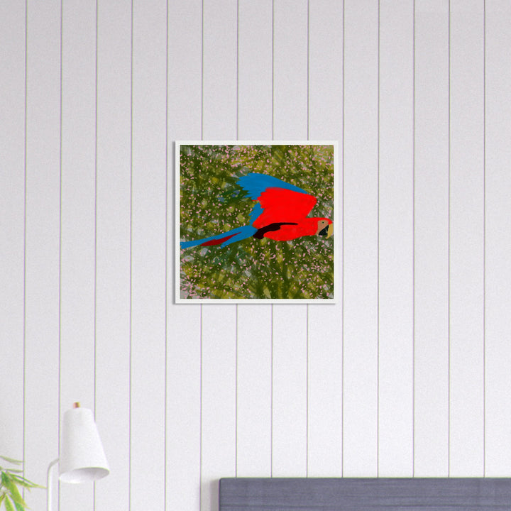 Premium Matte Paper Wooden Framed Poster - Parrot Colourful