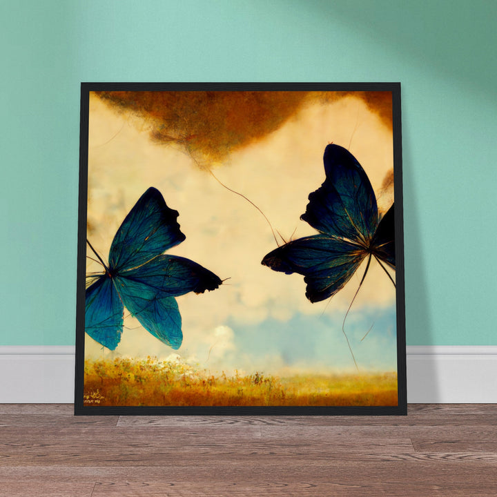 Museum-Quality Matte Paper Wooden Framed Poster - Dreaming Butterflies III