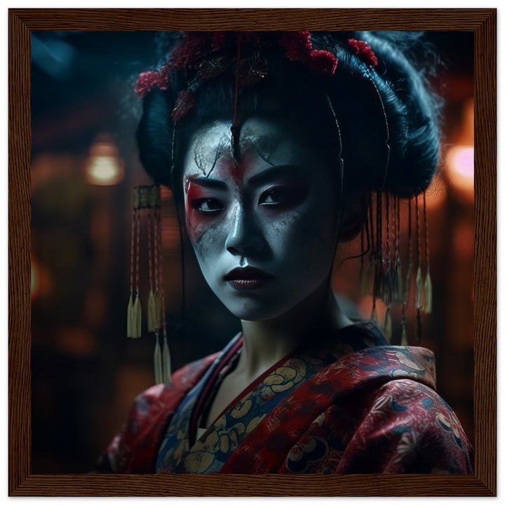 Museum-Quality Matte Paper Wooden Framed Poster - Allure of a Geisha