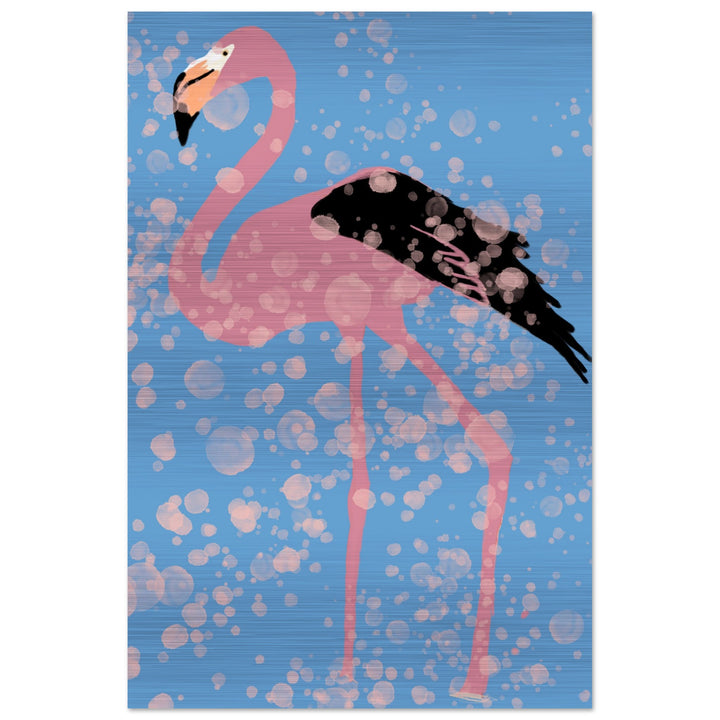 Brushed Aluminum Print - Pink Flamingo