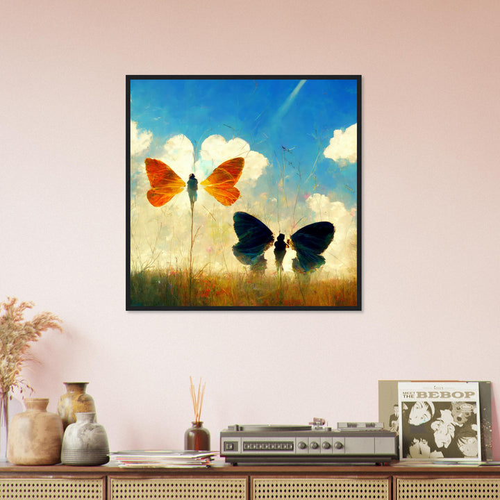 Classic Matte Paper Wooden Framed Poster - Dreaming Butterflies