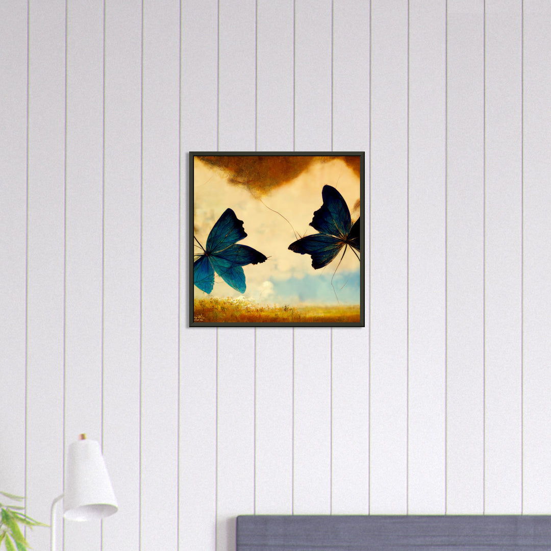 Classic Semi-Glossy Paper Metal Framed Poster - Dreaming Butterflies III