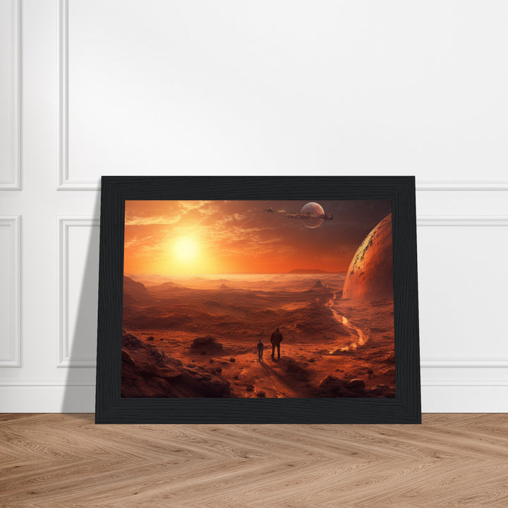 Classic Semi-Glossy Paper Wooden Framed Poster - Sunset on Mars I