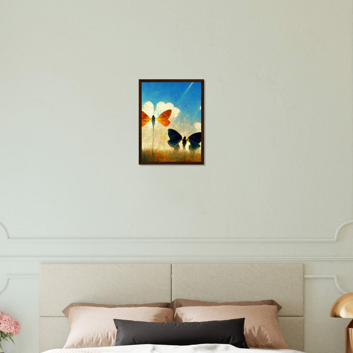 Museum-Quality Matte Paper Wooden Framed Poster - Dreaming Butterflies