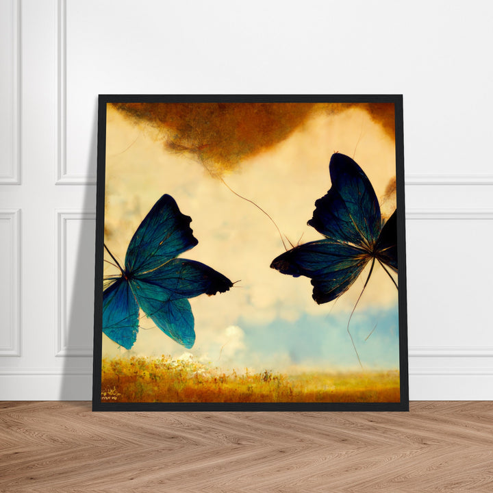 Premium Matte Paper Wooden Framed Poster - Dreaming Butterflies III