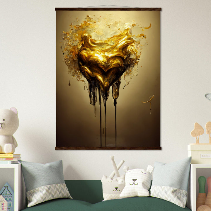 Museum-Quality Matte Paper Poster with Hanger - Heart of Gold Melted