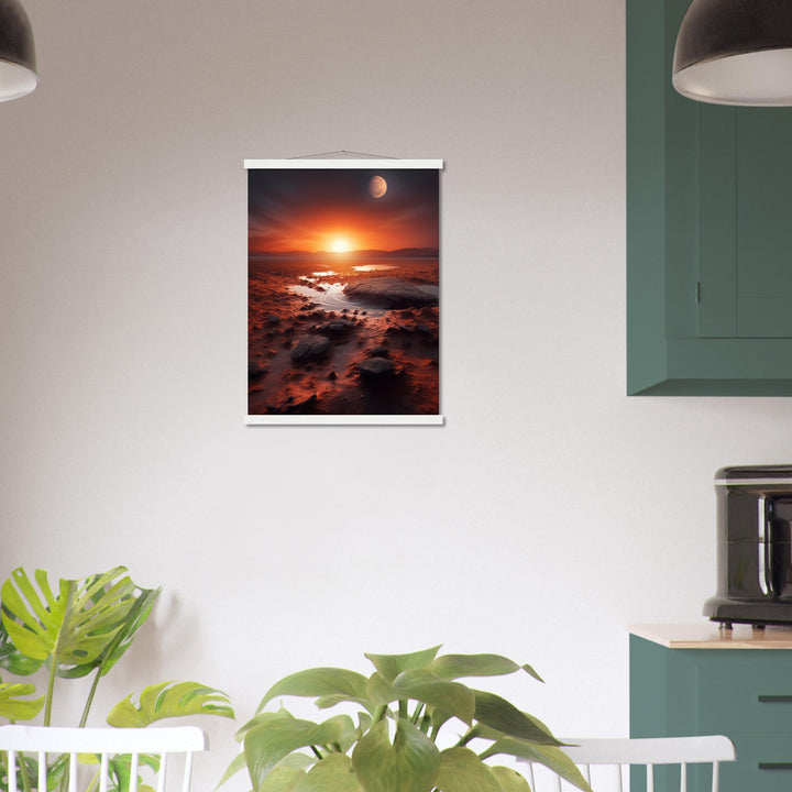 Classic Semi-Glossy Paper Poster with Hanger - Sunset on Mars II