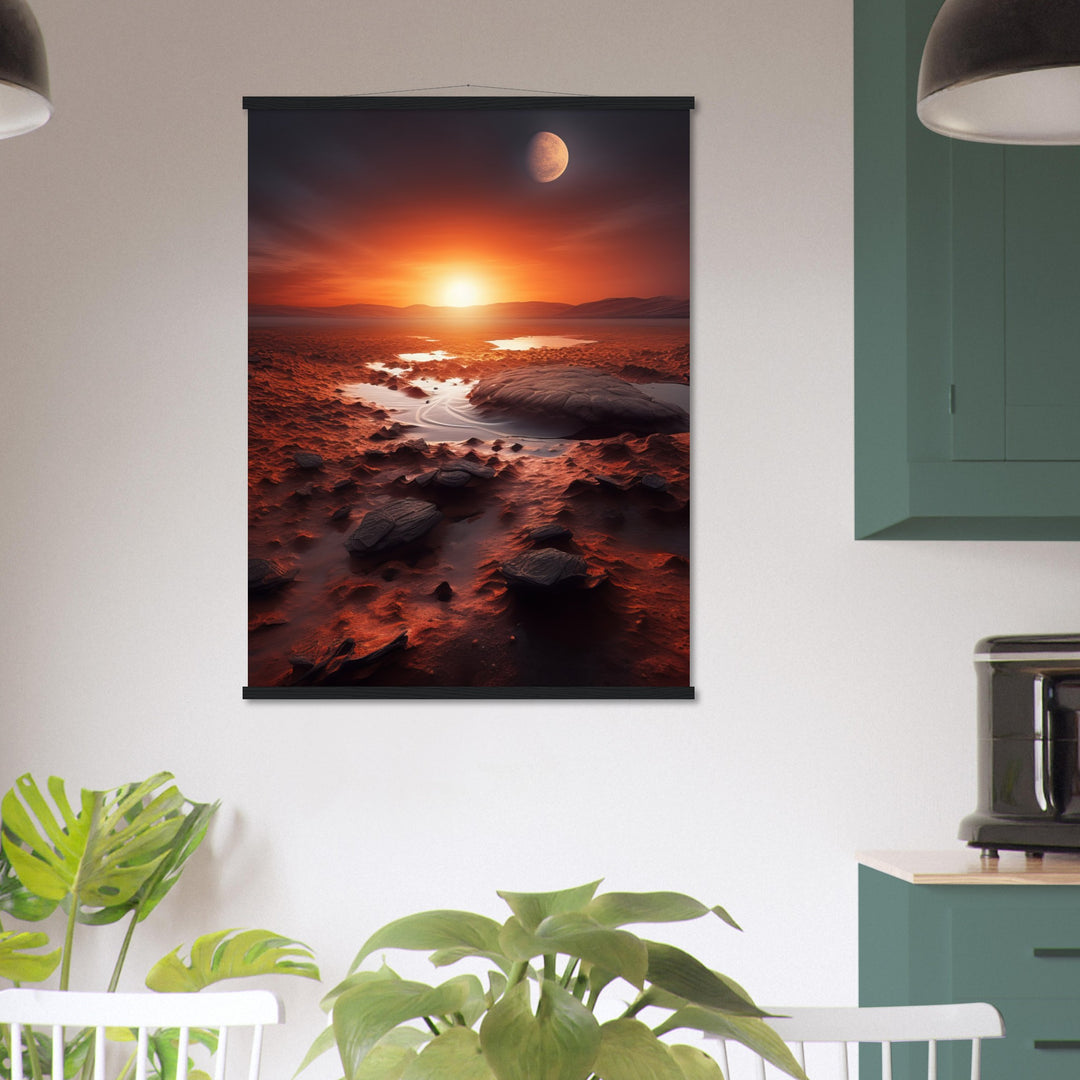 Classic Semi-Glossy Paper Poster with Hanger - Sunset on Mars II