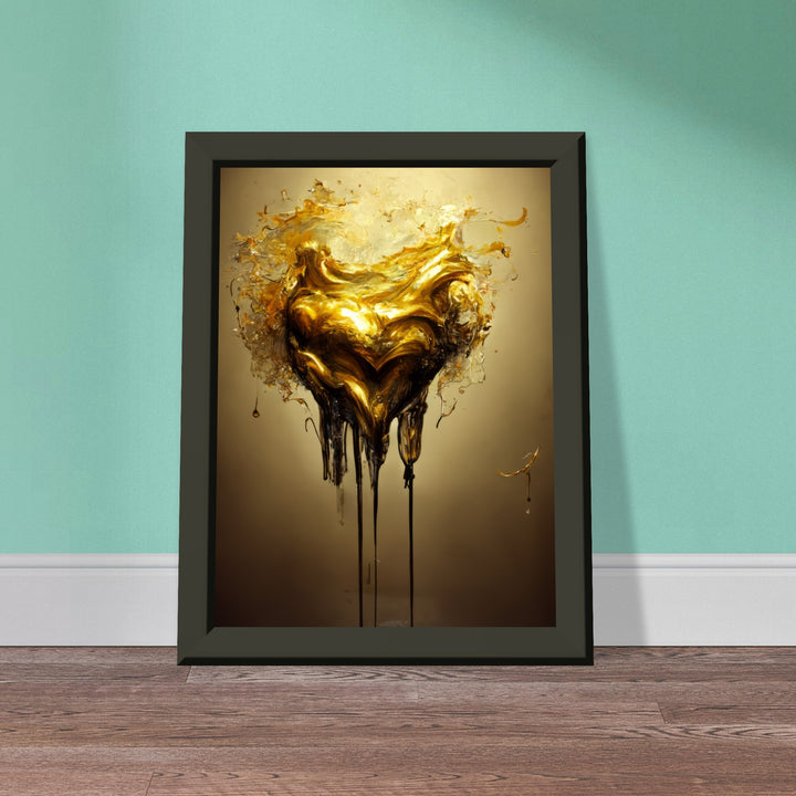 Classic Matte Paper Metal Framed Poster - Heart of Gold Melted