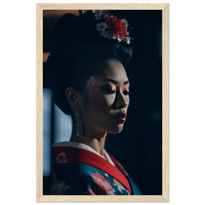 Premium Matte Paper Wooden Framed Poster - Geisha's Solitude