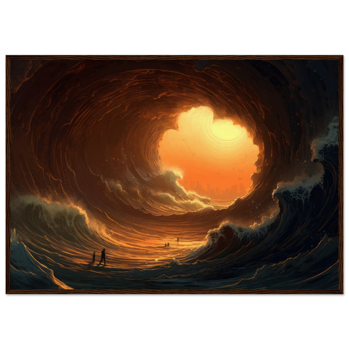 Museum-Quality Matte Paper Wooden Framed Poster - Abyssal Grotto Wave