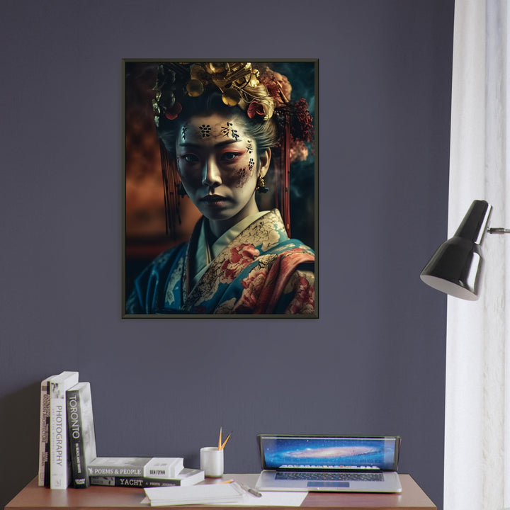 Premium Matte Paper Metal Framed Poster - Gaze of the Golden Geisha