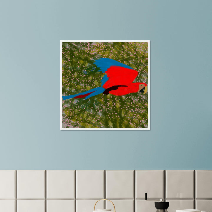 Museum-Quality Matte Paper Wooden Framed Poster - Parrot Colourful