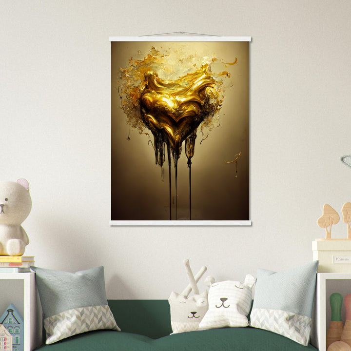 Museum-Quality Matte Paper Poster with Hanger - Heart of Gold Melted