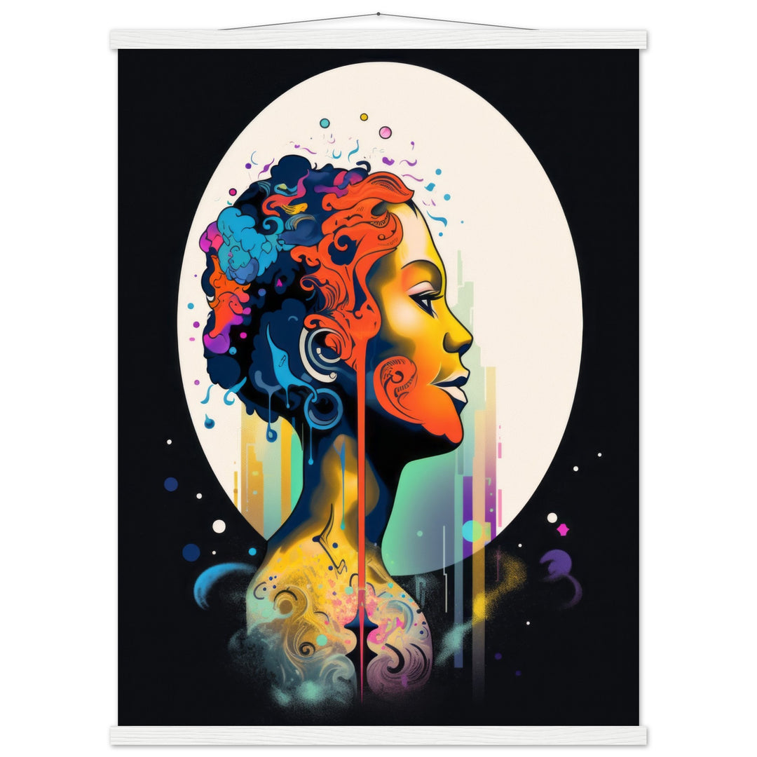 Classic Matte Paper Poster with Hanger - Colour Art Hair Girl I