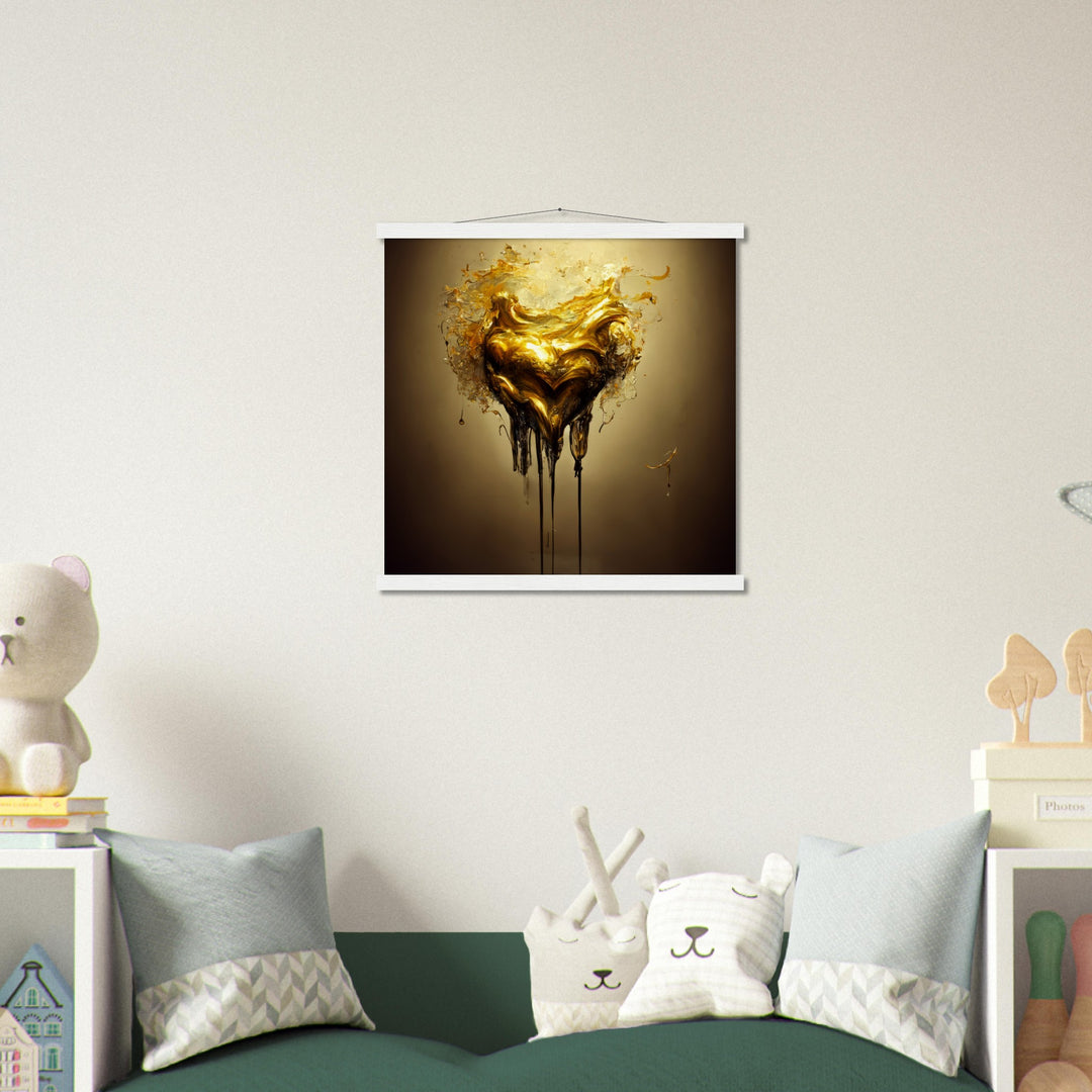 Museum-Quality Matte Paper Poster with Hanger - Heart of Gold Melted