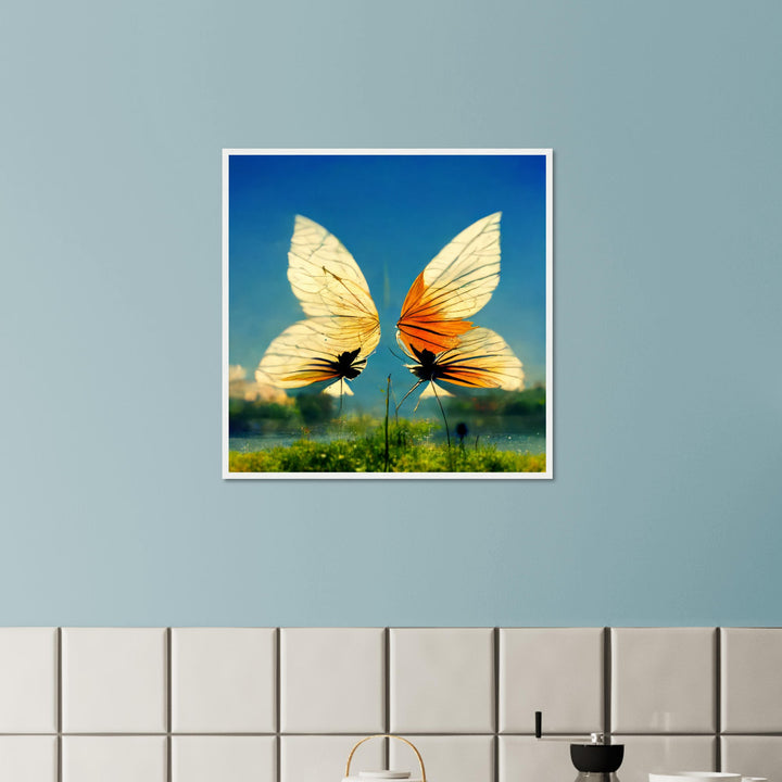 Classic Matte Paper Wooden Framed Poster - Dreaming Butterflies II