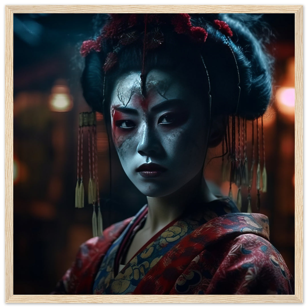 Premium Matte Paper Wooden Framed Poster - Allure of a Geisha