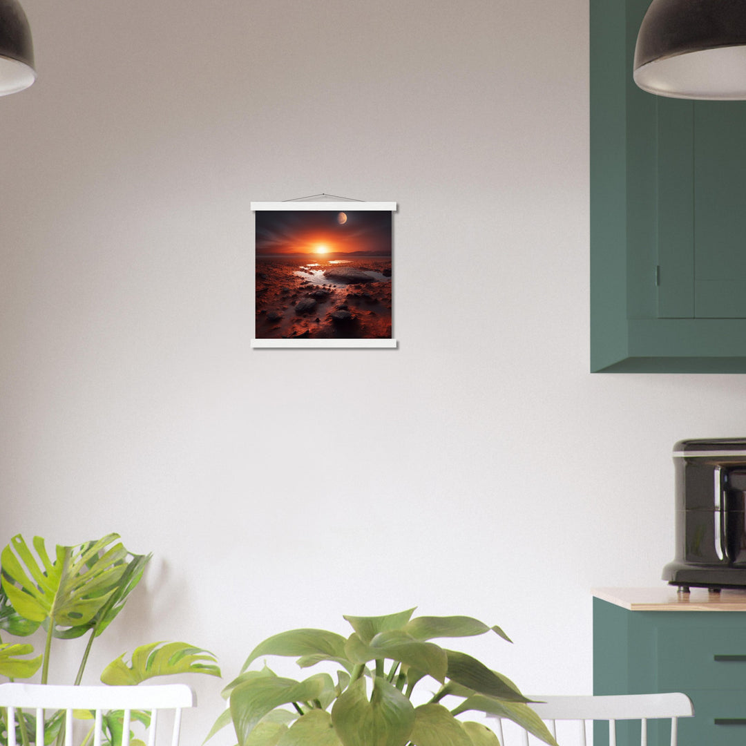 Classic Semi-Glossy Paper Poster with Hanger - Sunset on Mars II