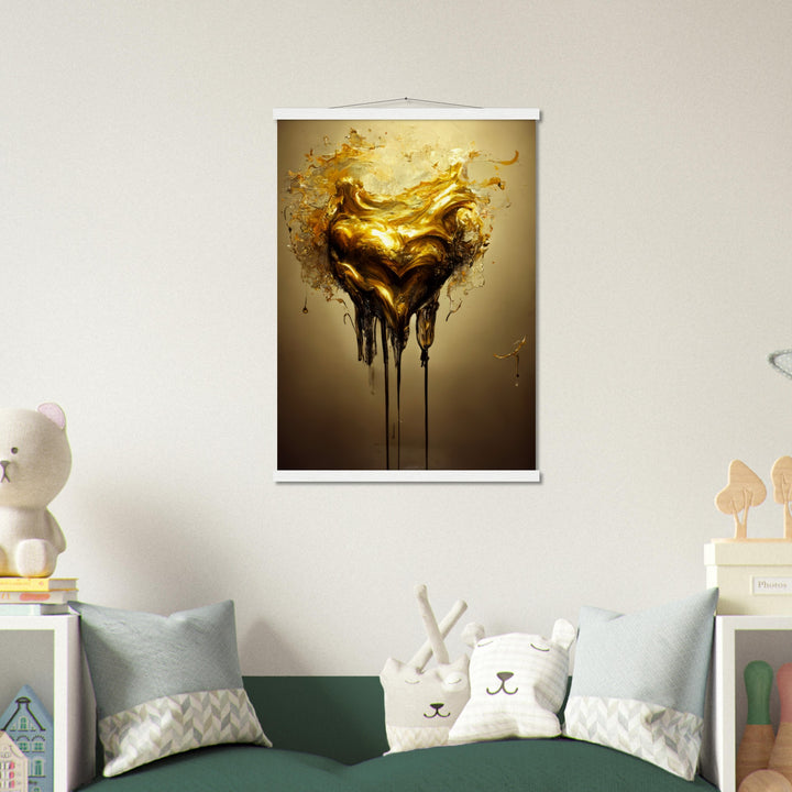 Museum-Quality Matte Paper Poster with Hanger - Heart of Gold Melted