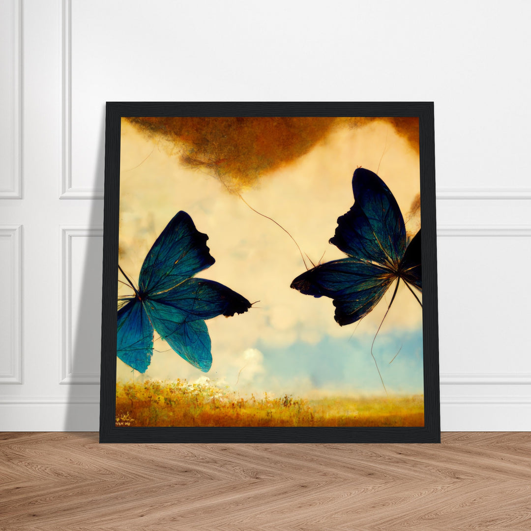 Premium Matte Paper Wooden Framed Poster - Dreaming Butterflies III