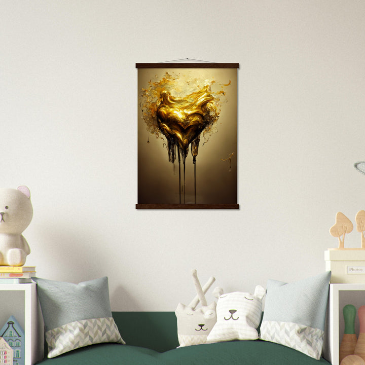 Museum-Quality Matte Paper Poster with Hanger - Heart of Gold Melted