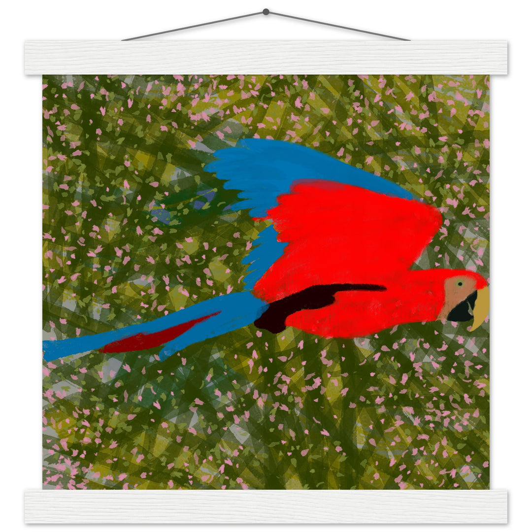 Premium Matte Paper Poster with Hanger - Parrot Colourful