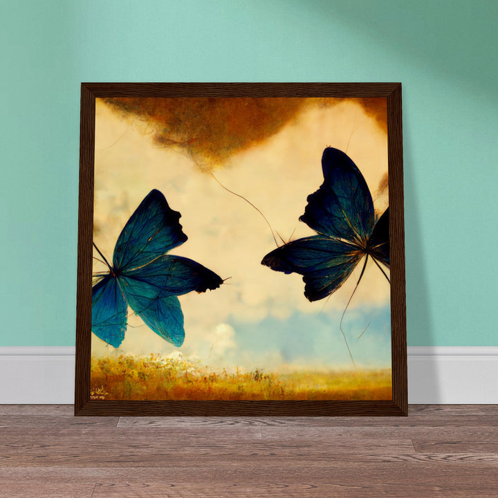 Museum-Quality Matte Paper Wooden Framed Poster - Dreaming Butterflies III