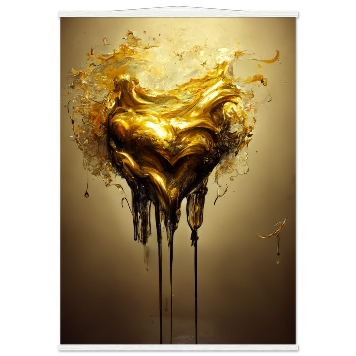 Premium Matte Paper Poster with Hanger - Heart of Gold Melted